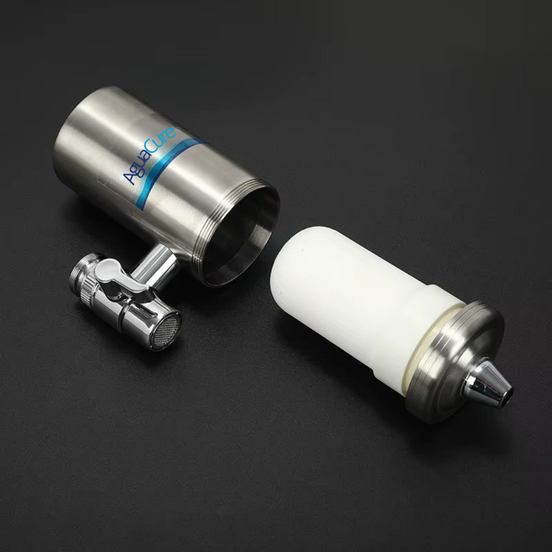 AguaCure NanoFilter™ Filtro Purificador de Agua de Acero Inoxidable