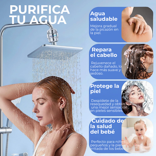 AguaCure HydroShower™ – Filtro de Regadera con 20 Etapas de Filtración