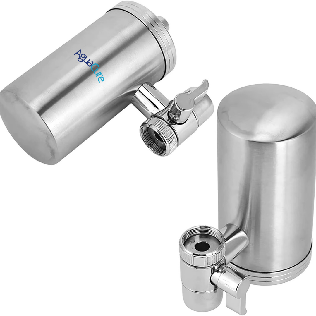 AguaCure NanoFilter™ Filtro Purificador de Agua de Acero Inoxidable