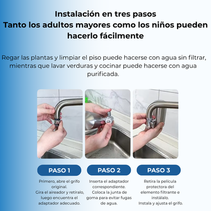 AguaCure NanoFilter™ Filtro Purificador de Agua de Acero Inoxidable