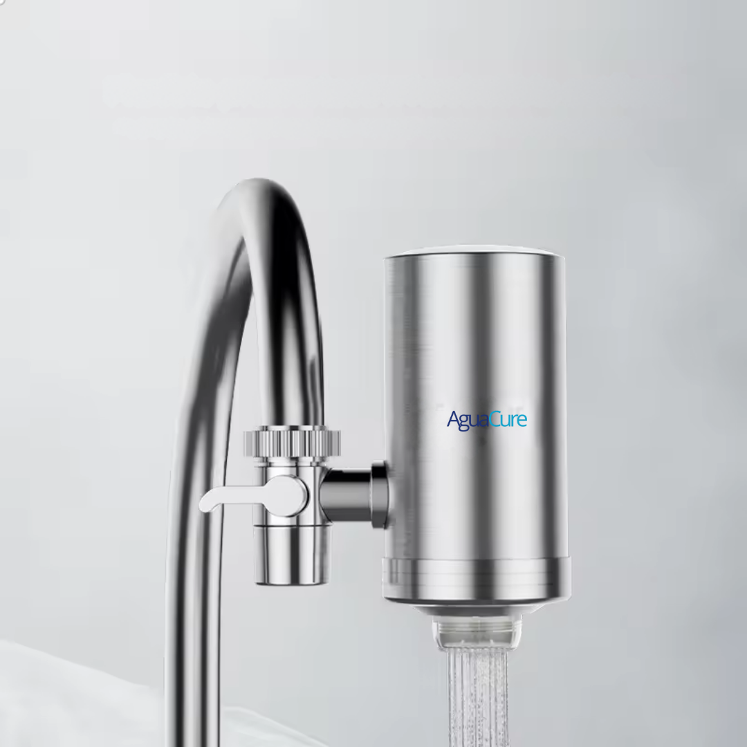 AguaCure NanoFilter™ Filtro Purificador de Agua de Acero Inoxidable