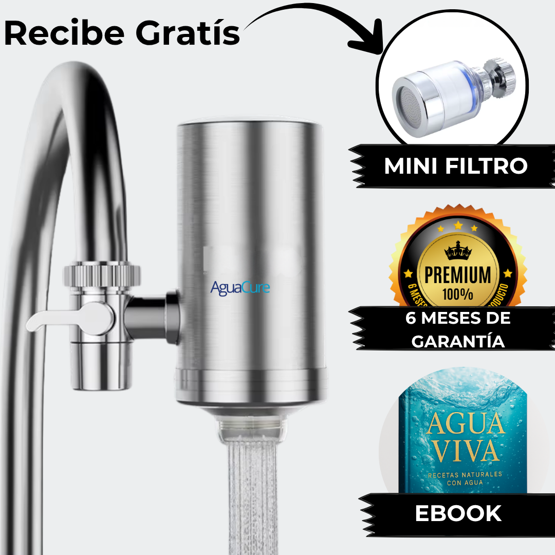 AguaCure NanoFilter™ Filtro Purificador de Agua de Acero Inoxidable